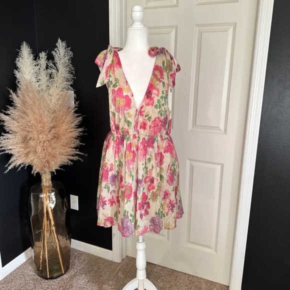 NWT BuddyLove MELANIE TIE-SHOULDER MINI DRESS - RASPBERRY ROSE 
Size Large - Picture 7 of 12